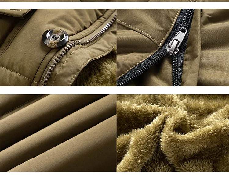 2026 New Men's Casual Parkas Winter Korean Style Thickened Warm Mid-length Jackets Hooded Outdoor Windbreak Coats Oversized 5XL
