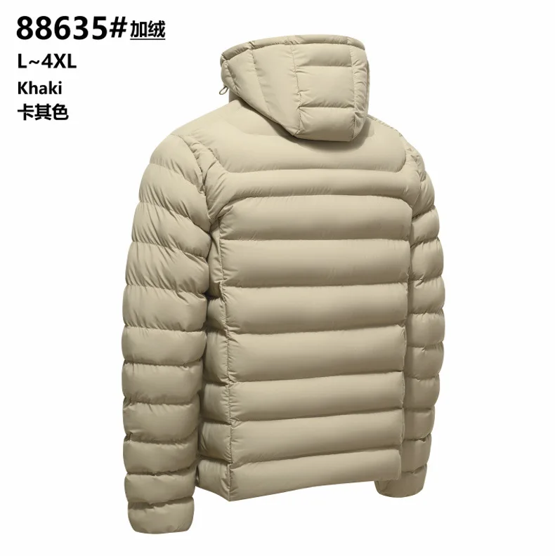 Men's Lightweight Cotton Jacket 2026 Autumn Winter Hooded Pork Rib Warm Cotton Coat Casual Men's Outerwear
