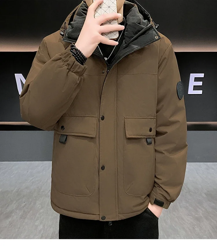 Couple's Thicken Padded Coats Men Women Winter Hooded Parka Jackets Men's Outdoor Loose Fit Windproof Parkas Warm Puffer Jackets