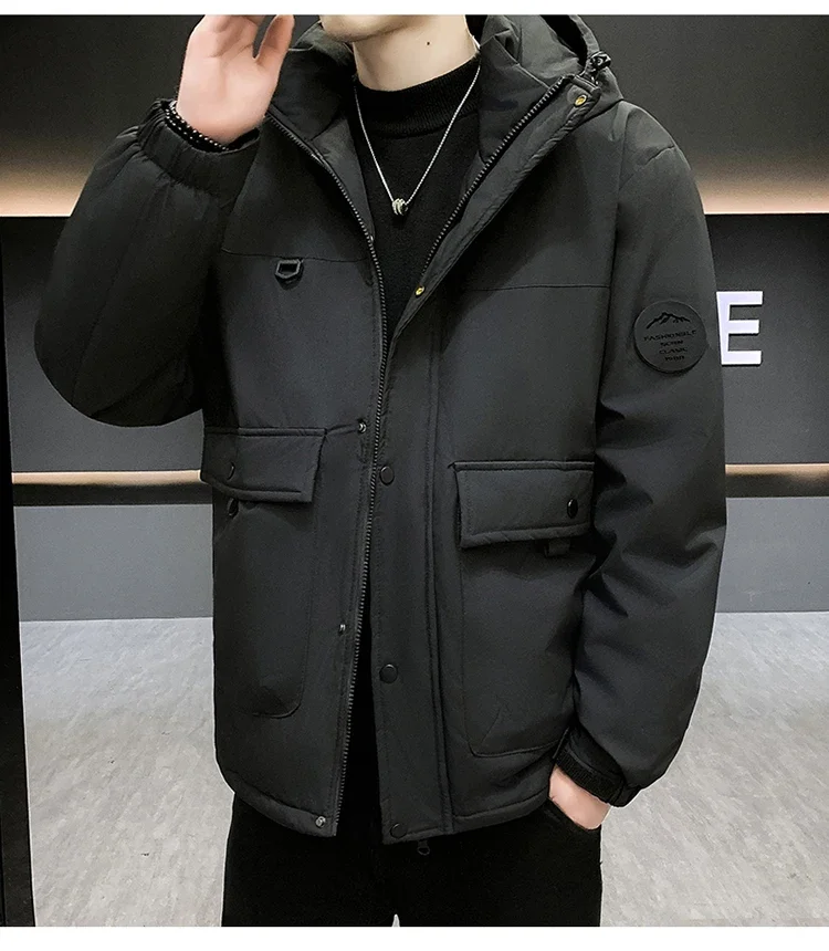 Couple's Thicken Padded Coats Men Women Winter Hooded Parka Jackets Men's Outdoor Loose Fit Windproof Parkas Warm Puffer Jackets