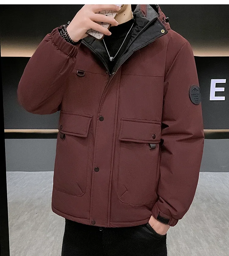 Couple's Thicken Padded Coats Men Women Winter Hooded Parka Jackets Men's Outdoor Loose Fit Windproof Parkas Warm Puffer Jackets
