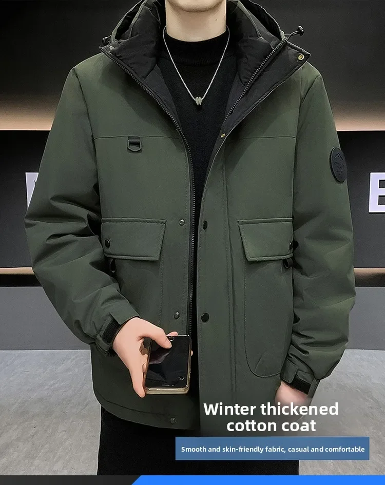 Couple's Thicken Padded Coats Men Women Winter Hooded Parka Jackets Men's Outdoor Loose Fit Windproof Parkas Warm Puffer Jackets