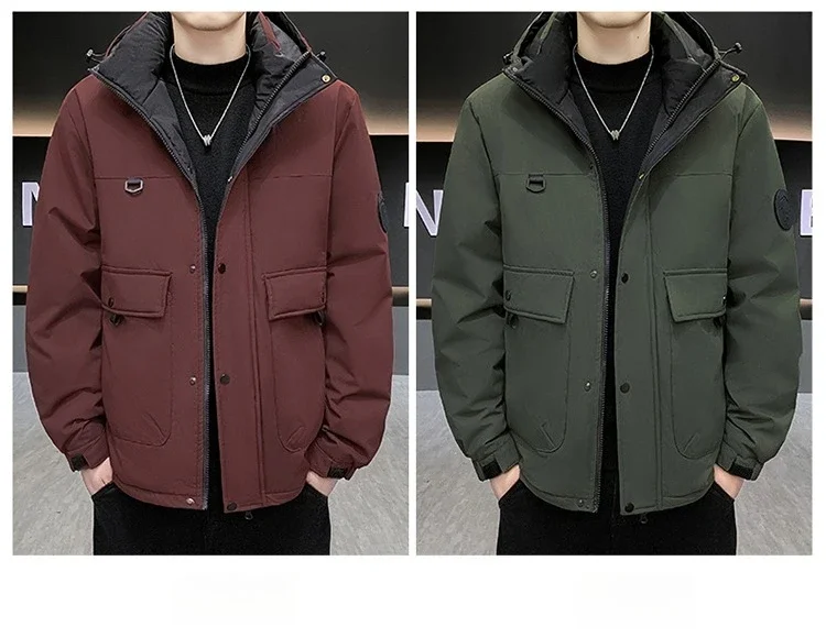 Couple's Thicken Padded Coats Men Women Winter Hooded Parka Jackets Men's Outdoor Loose Fit Windproof Parkas Warm Puffer Jackets