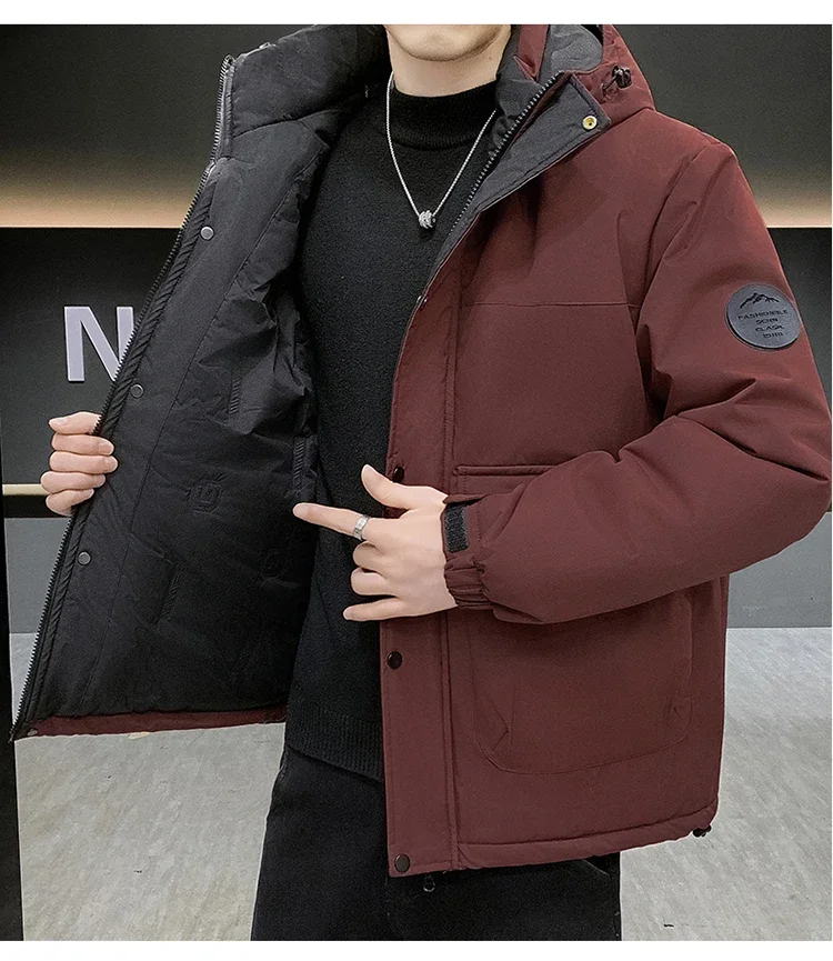 Couple's Thicken Padded Coats Men Women Winter Hooded Parka Jackets Men's Outdoor Loose Fit Windproof Parkas Warm Puffer Jackets