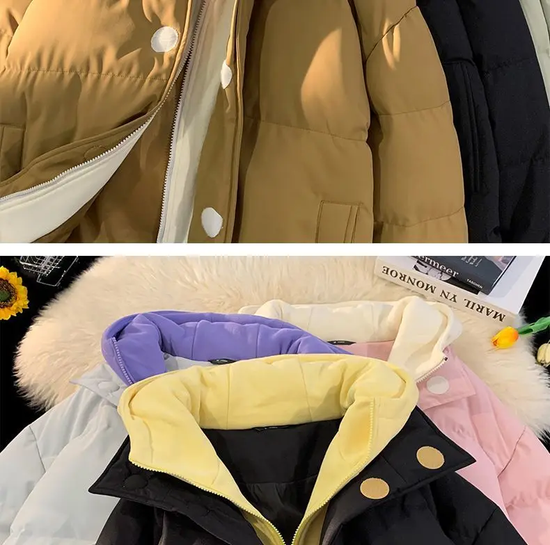 2026 Winter Fake Two Piece Hooded Parkas Men Fashion Loose Cotton-padded Clothes Coats for Male Long Sleeve Bread Jackets C969