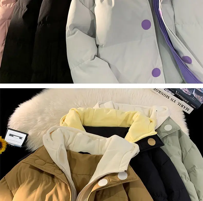 2026 Winter Fake Two Piece Hooded Parkas Men Fashion Loose Cotton-padded Clothes Coats for Male Long Sleeve Bread Jackets C969