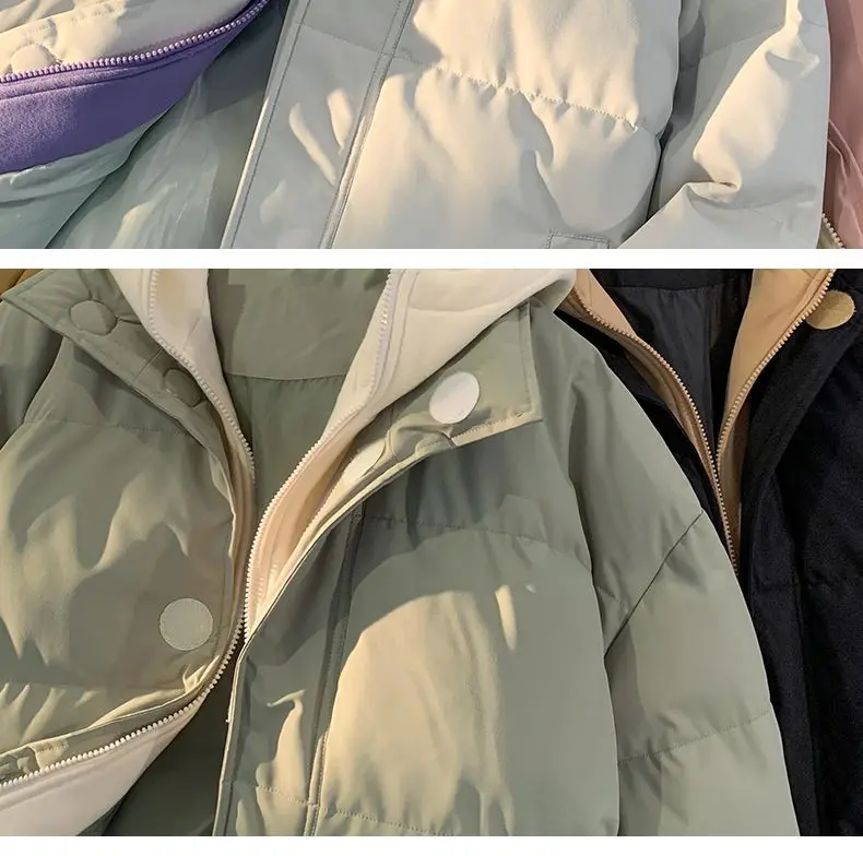 2026 Winter Fake Two Piece Hooded Parkas Men Fashion Loose Cotton-padded Clothes Coats for Male Long Sleeve Bread Jackets C969