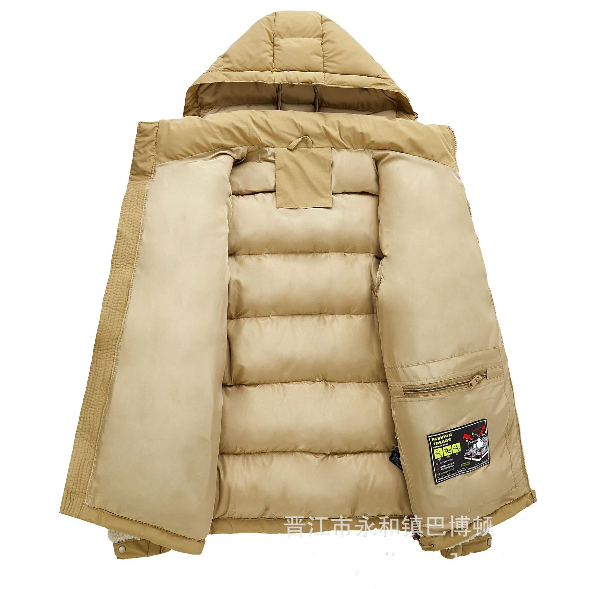 Men's 2026 Cotton Jacket with Velvet Winter Thickened Warm Cold Proof Trendy Cotton Coat for Cold Weather