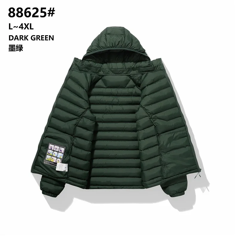 Men's Casual Hooded Cotton Jacket Lightweight Thickened European Size for Middle-Aged And Young Cotton Clothes