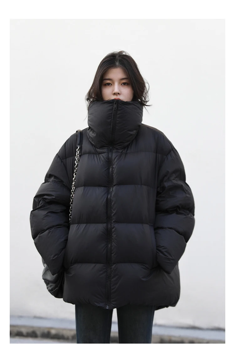 CHIC VEN Women Down Coats Long Sleeve New Soft Solid Lightweight Bread Down Jacket Female Warm Coat Lapel Outerwear Winter 2023