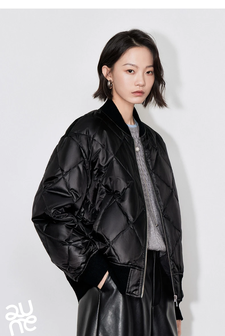 TOYOUTH Women Down Jacket 2024 Autumn Winter New American Style Motorcycle White Duck Down Baseball Jacket