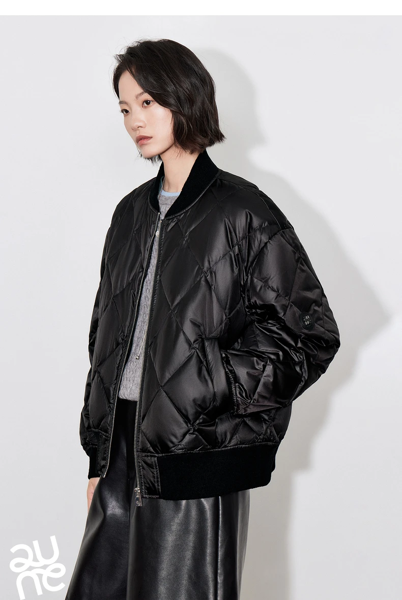 TOYOUTH Women Down Jacket 2024 Autumn Winter New American Style Motorcycle White Duck Down Baseball Jacket