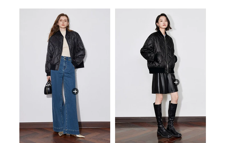 TOYOUTH Women Down Jacket 2024 Autumn Winter New American Style Motorcycle White Duck Down Baseball Jacket