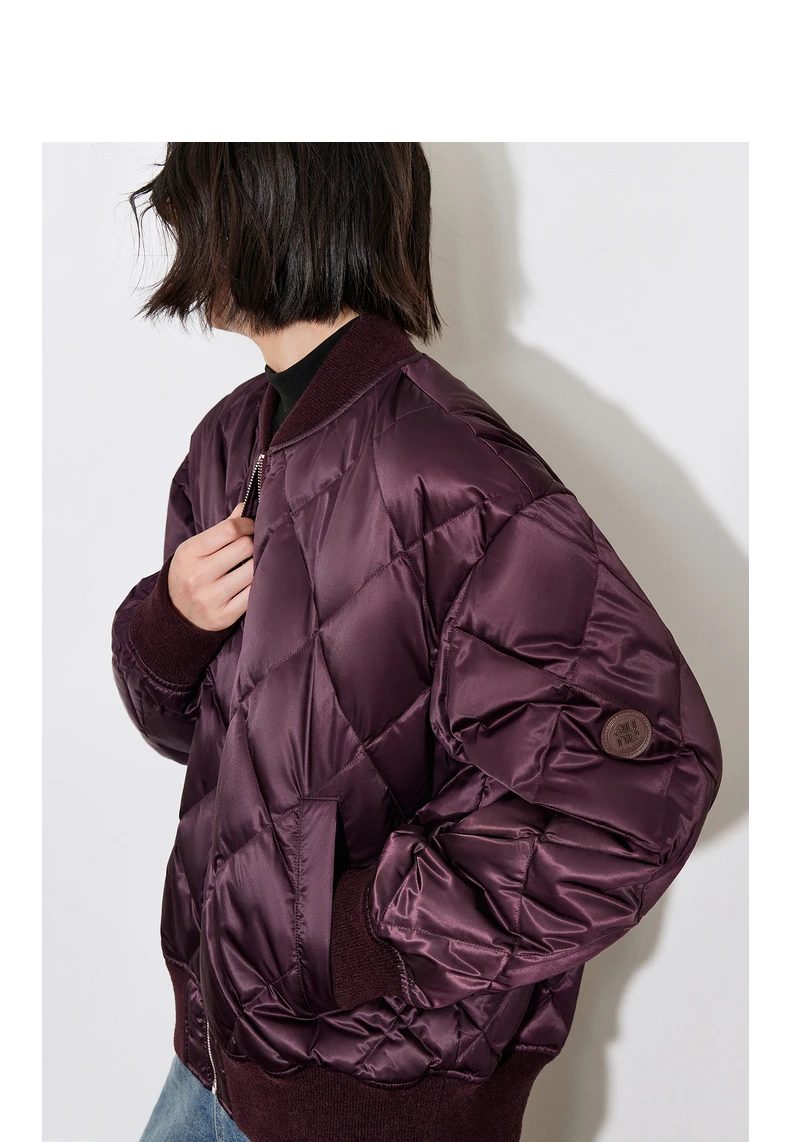 TOYOUTH Women Down Jacket 2024 Autumn Winter New American Style Motorcycle White Duck Down Baseball Jacket
