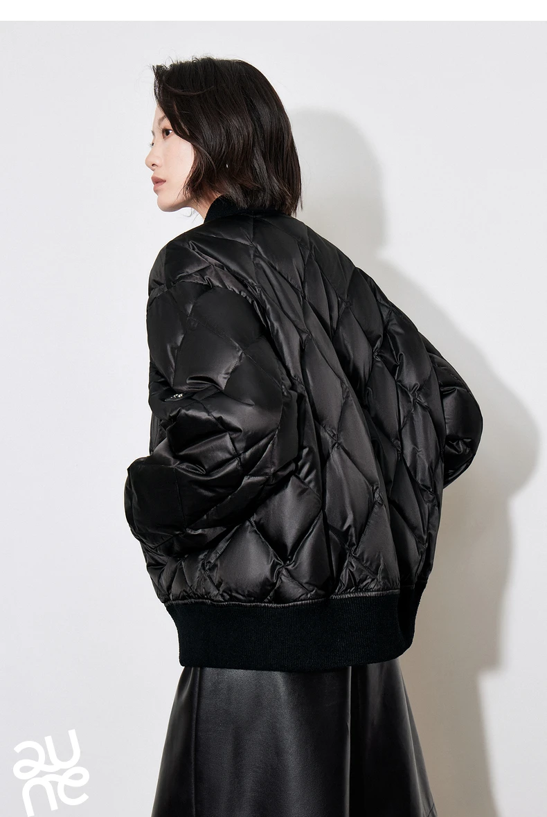 TOYOUTH Women Down Jacket 2024 Autumn Winter New American Style Motorcycle White Duck Down Baseball Jacket