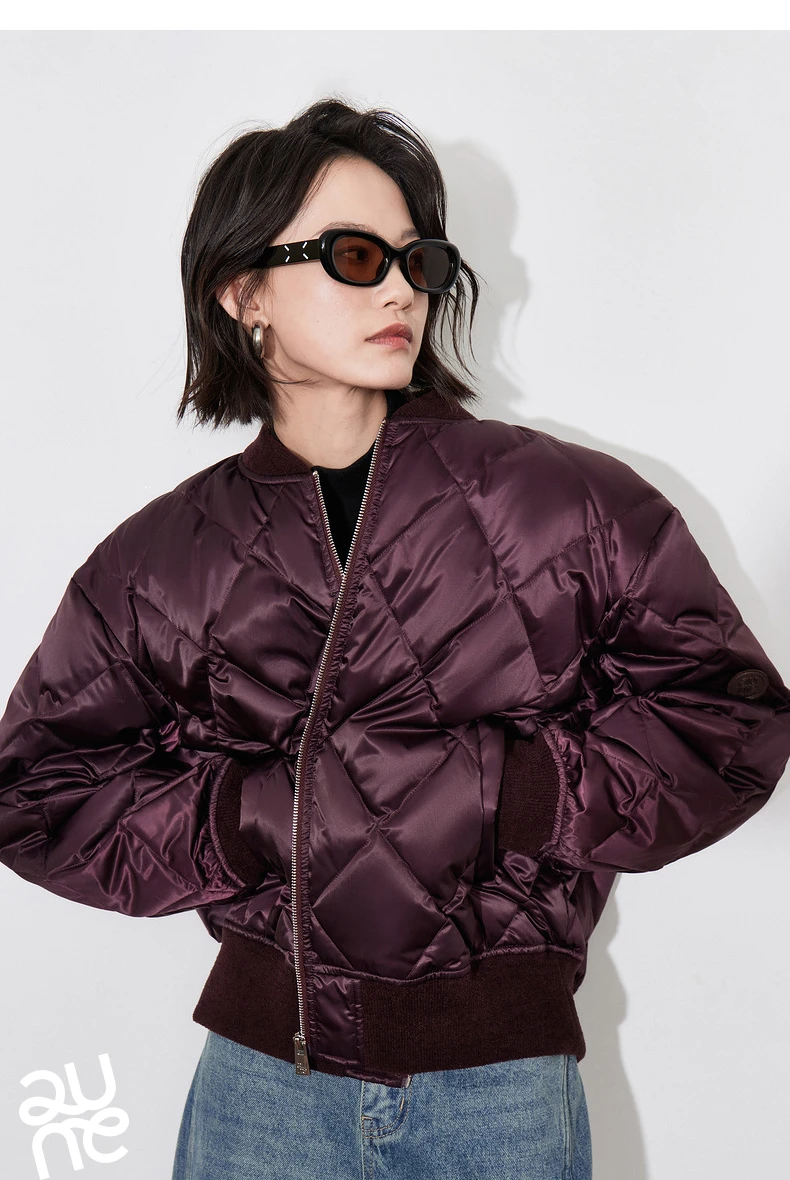 TOYOUTH Women Down Jacket 2024 Autumn Winter New American Style Motorcycle White Duck Down Baseball Jacket