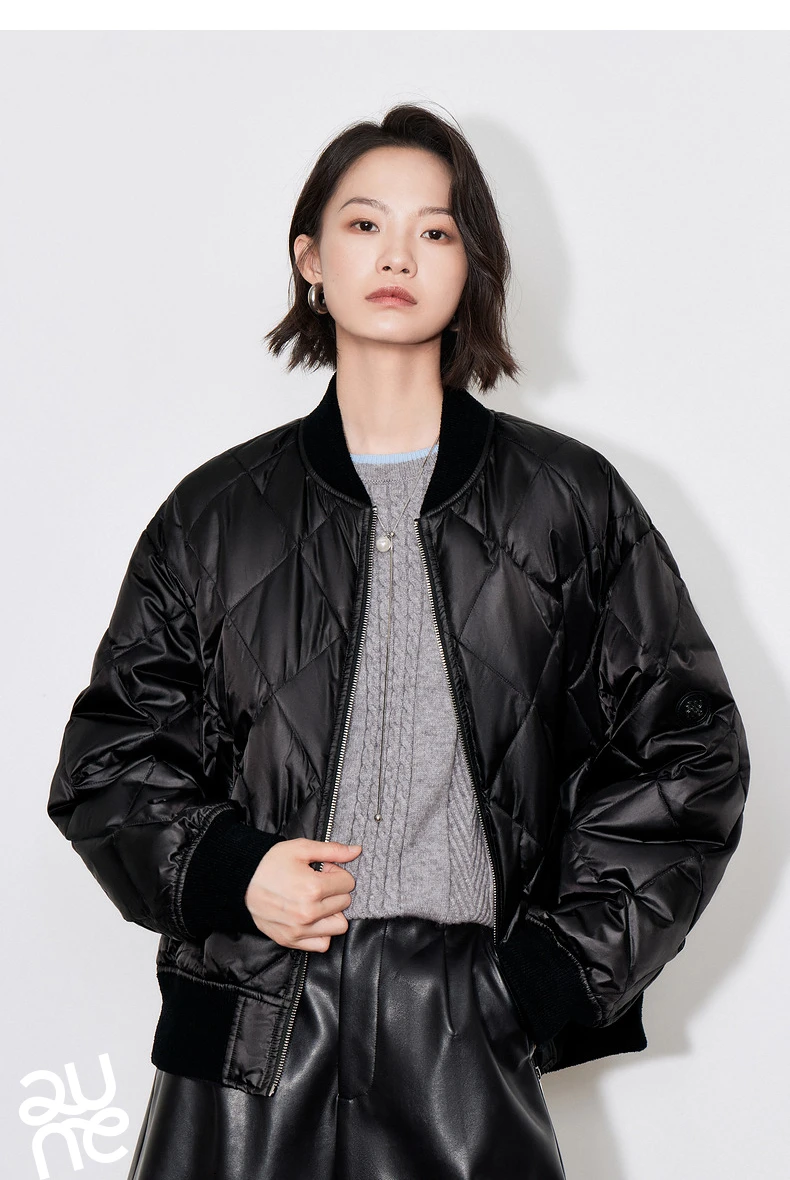 TOYOUTH Women Down Jacket 2024 Autumn Winter New American Style Motorcycle White Duck Down Baseball Jacket