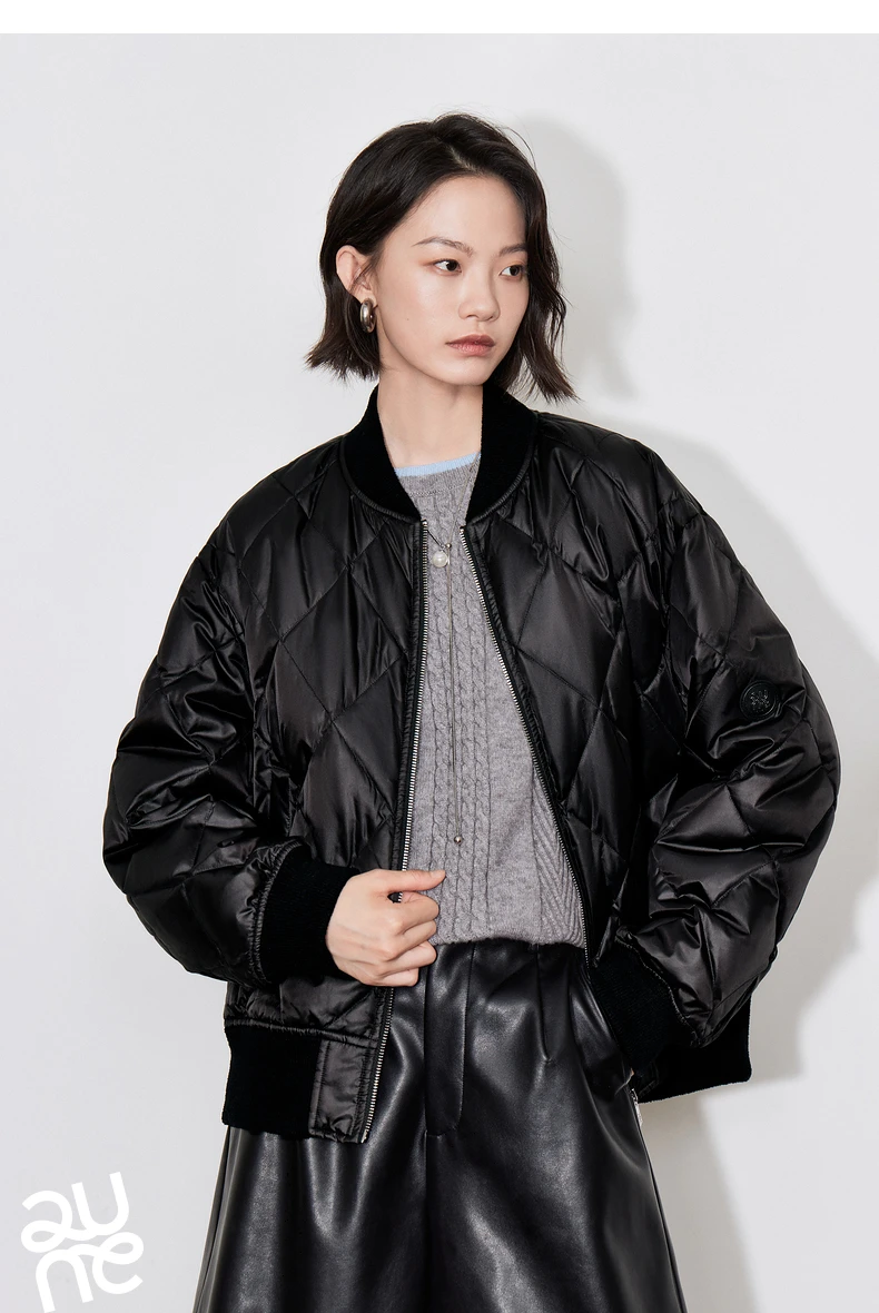 TOYOUTH Women Down Jacket 2024 Autumn Winter New American Style Motorcycle White Duck Down Baseball Jacket
