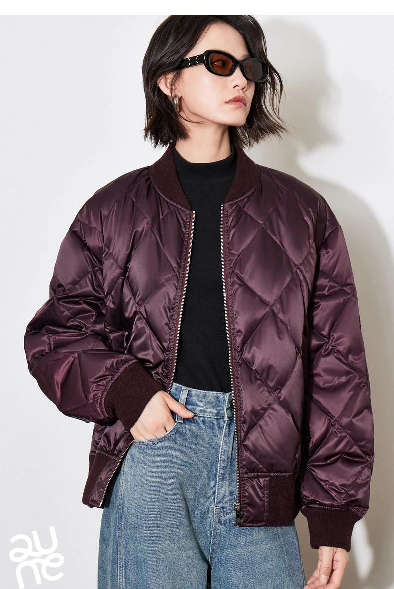 TOYOUTH Women Down Jacket 2024 Autumn Winter New American Style Motorcycle White Duck Down Baseball Jacket