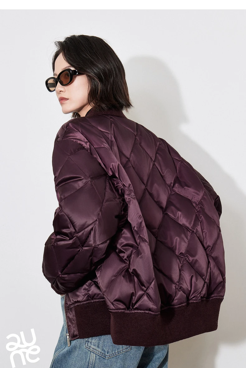 TOYOUTH Women Down Jacket 2024 Autumn Winter New American Style Motorcycle White Duck Down Baseball Jacket