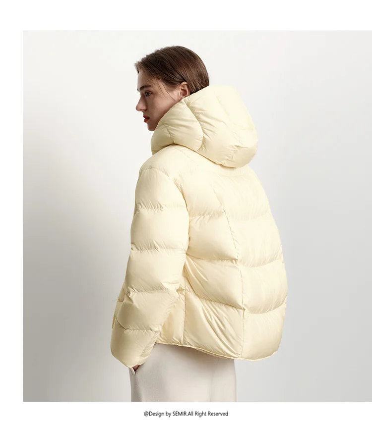 Semir Down Jacket Women Winter Down Waterproof Oil-proof Stain-proof Heat-Generating Anti-Static 2026 New Mid-Length Women