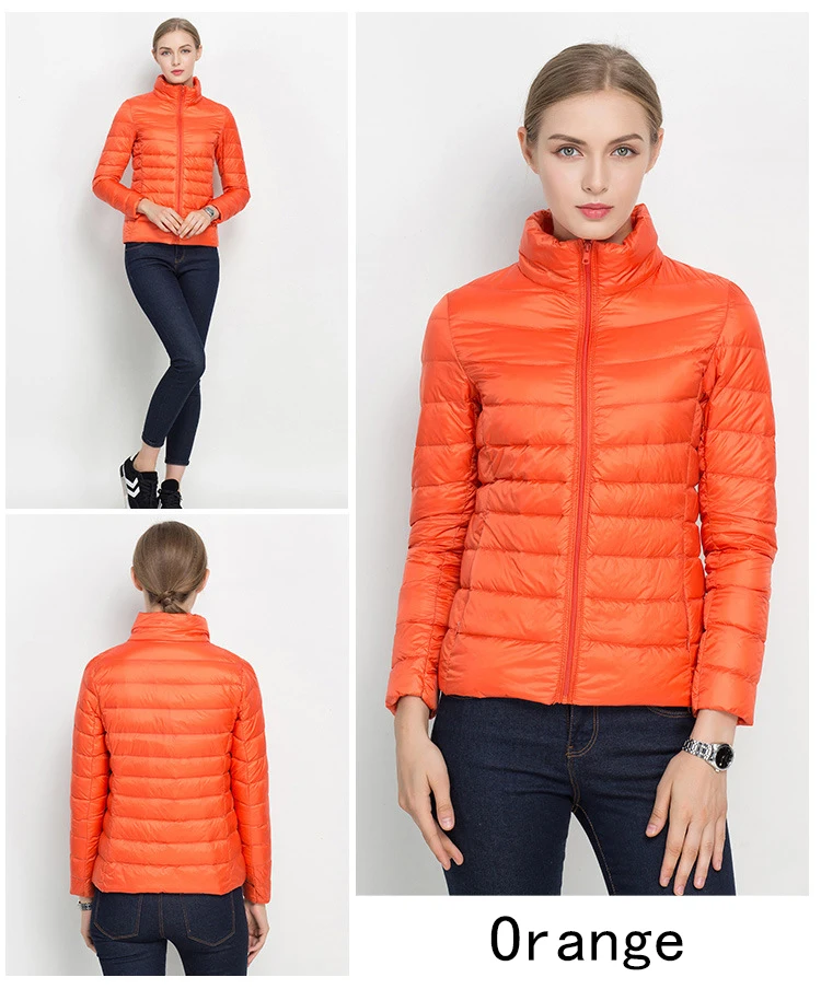 Johnature 2026 New Women Coat Autumn Winter White Duck Down Jacket Solid Colors Warm Slim Zipper Fashion Light Down Coat