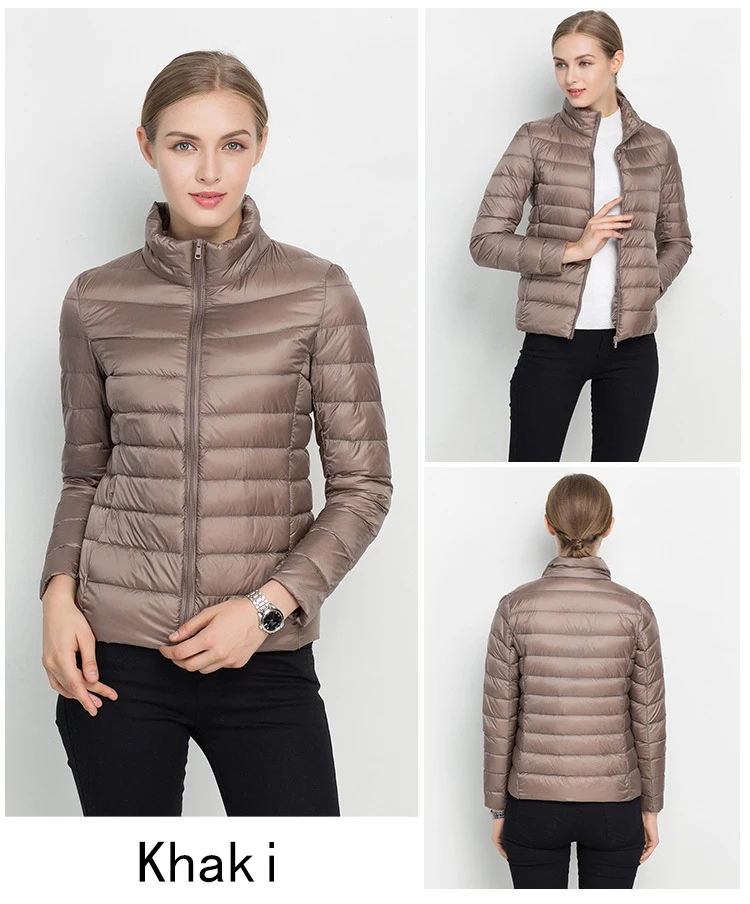 Johnature 2026 New Women Coat Autumn Winter White Duck Down Jacket Solid Colors Warm Slim Zipper Fashion Light Down Coat