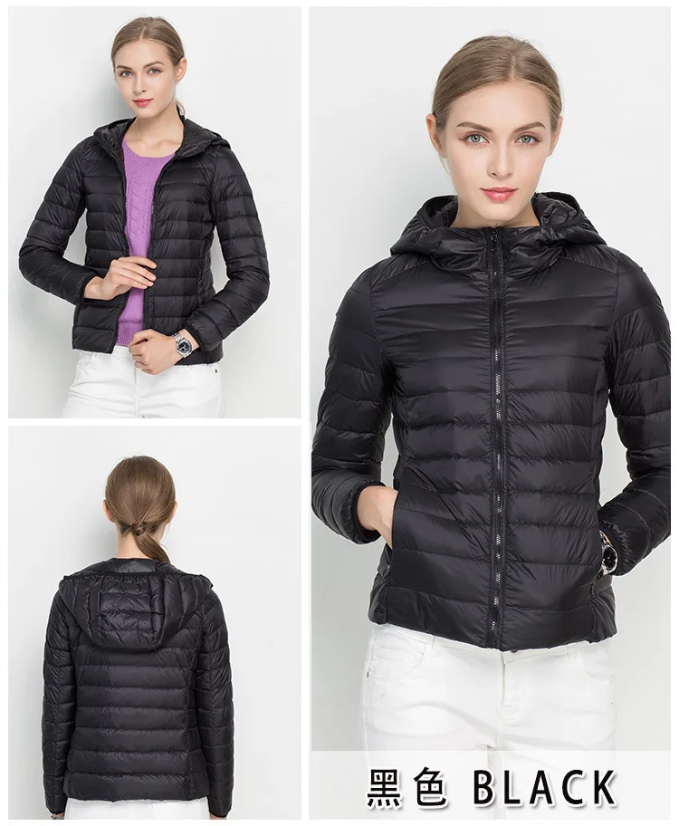 Johnature 2026 New Women Coat Autumn Winter White Duck Down Jacket Solid Colors Warm Slim Zipper Fashion Light Down Coat