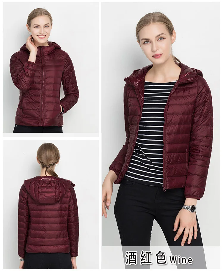 Johnature 2026 New Women Coat Autumn Winter White Duck Down Jacket Solid Colors Warm Slim Zipper Fashion Light Down Coat