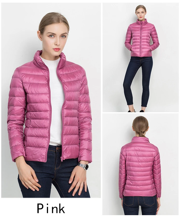 Johnature 2026 New Women Coat Autumn Winter White Duck Down Jacket Solid Colors Warm Slim Zipper Fashion Light Down Coat