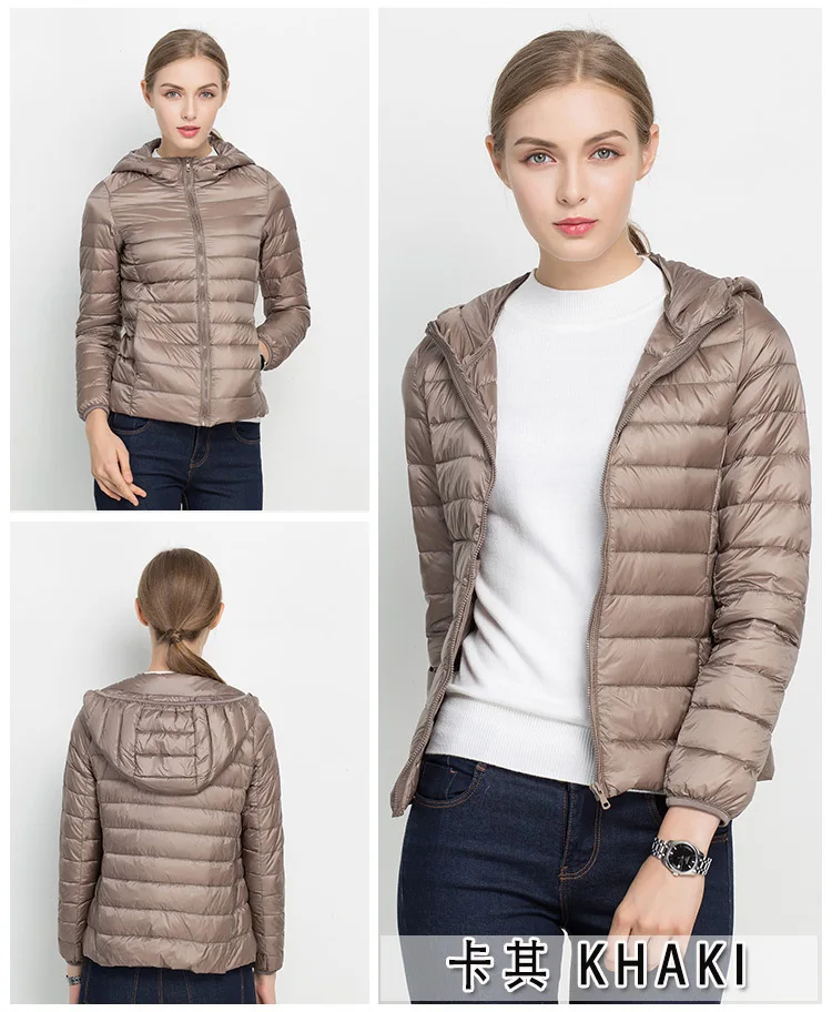 Johnature 2026 New Women Coat Autumn Winter White Duck Down Jacket Solid Colors Warm Slim Zipper Fashion Light Down Coat