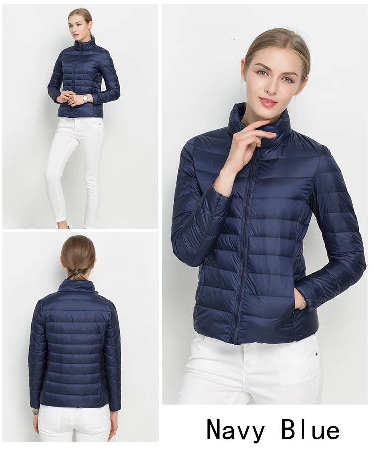 Johnature 2026 New Women Coat Autumn Winter White Duck Down Jacket Solid Colors Warm Slim Zipper Fashion Light Down Coat
