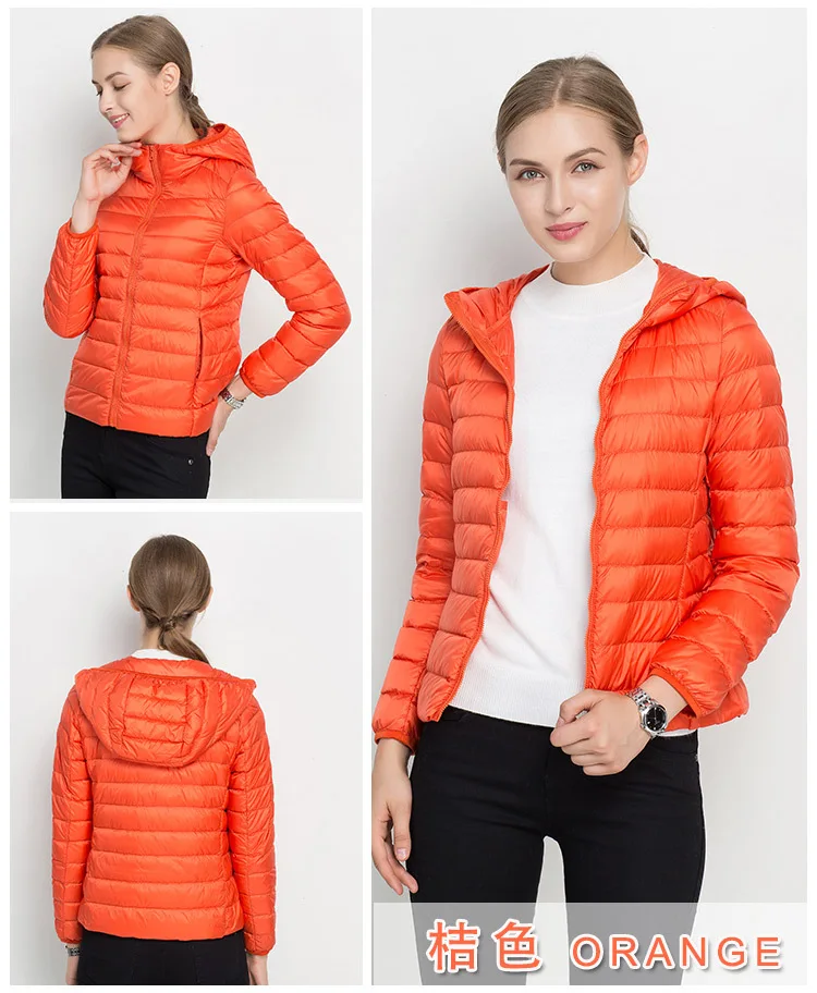 Johnature 2026 New Women Coat Autumn Winter White Duck Down Jacket Solid Colors Warm Slim Zipper Fashion Light Down Coat