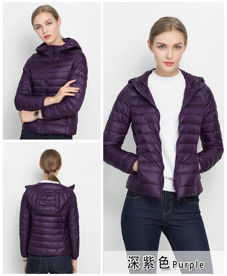 Johnature 2026 New Women Coat Autumn Winter White Duck Down Jacket Solid Colors Warm Slim Zipper Fashion Light Down Coat