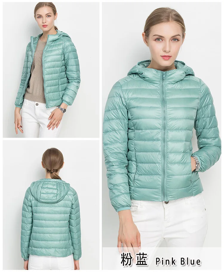 Johnature 2026 New Women Coat Autumn Winter White Duck Down Jacket Solid Colors Warm Slim Zipper Fashion Light Down Coat