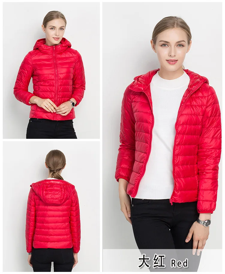 Johnature 2026 New Women Coat Autumn Winter White Duck Down Jacket Solid Colors Warm Slim Zipper Fashion Light Down Coat