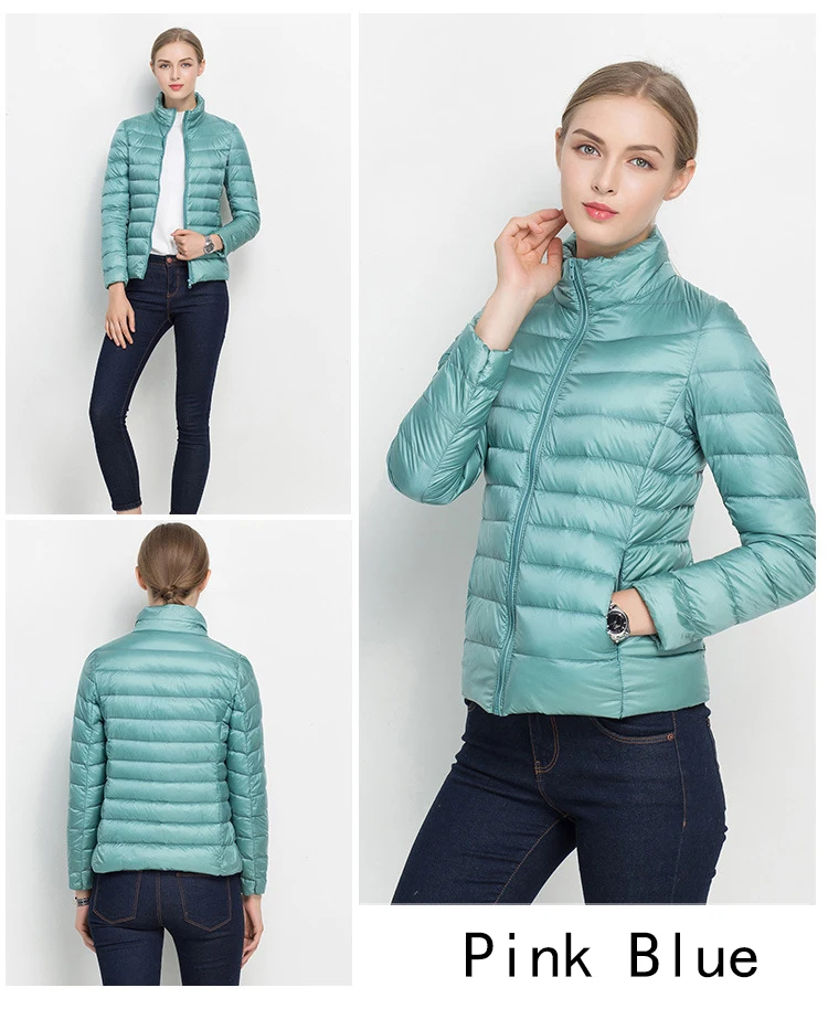 Johnature 2026 New Women Coat Autumn Winter White Duck Down Jacket Solid Colors Warm Slim Zipper Fashion Light Down Coat