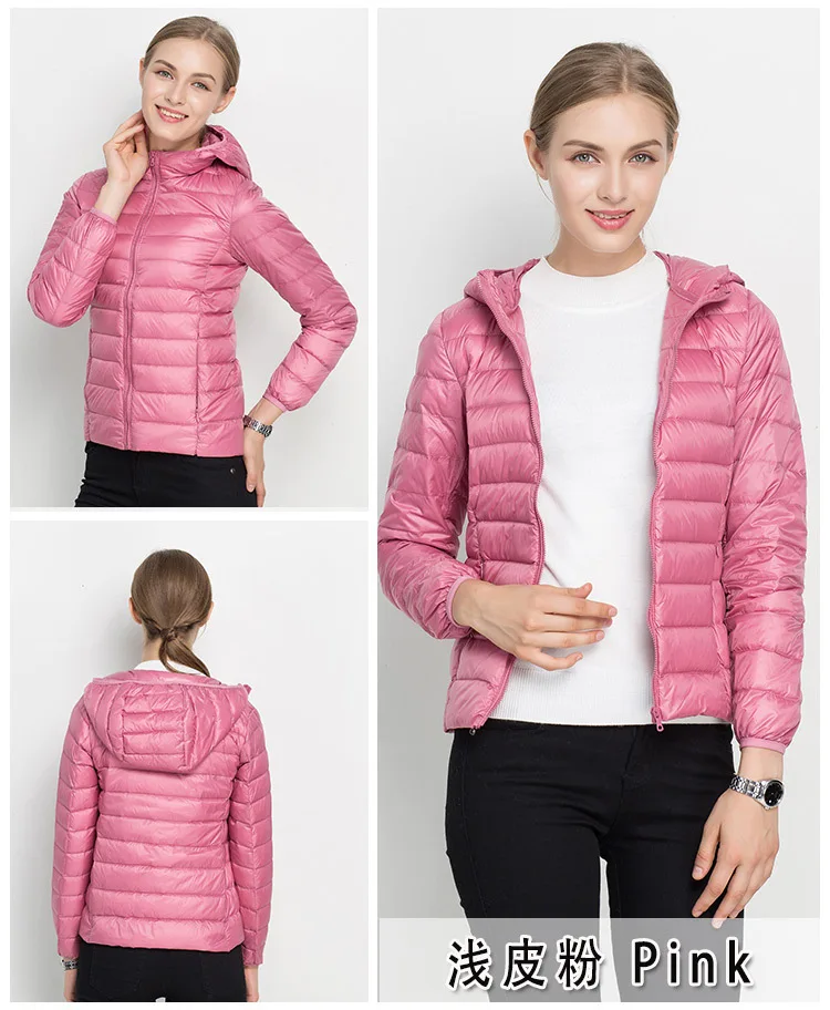 Johnature 2026 New Women Coat Autumn Winter White Duck Down Jacket Solid Colors Warm Slim Zipper Fashion Light Down Coat