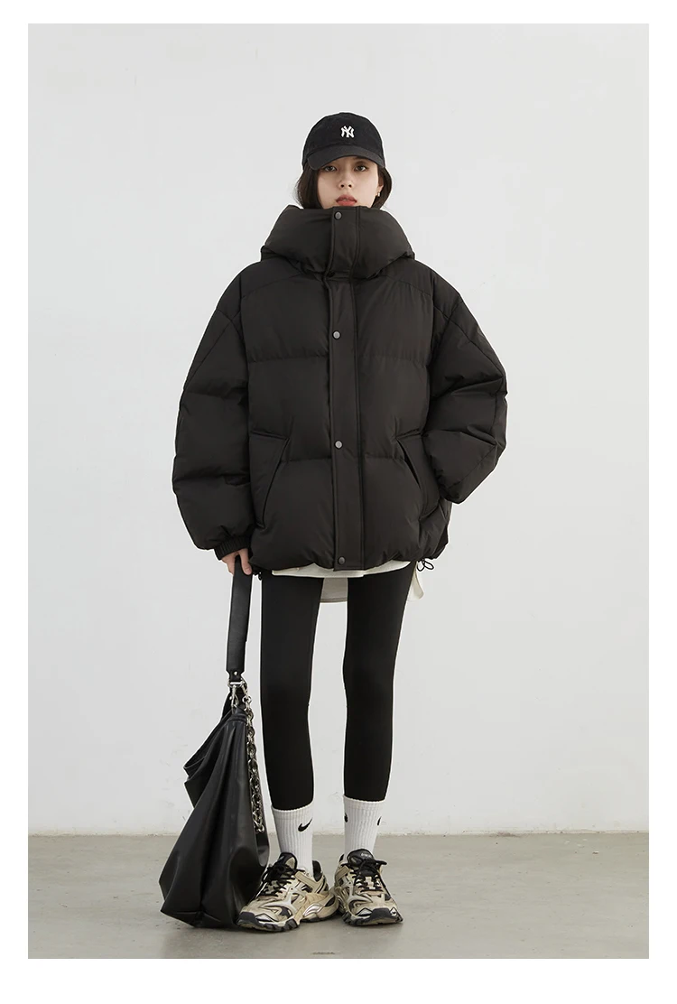 CHIC VEN Women Down Coats New Loose Hooded 90 White Duck Down Down Jacket Female Warm Bread Jacket Autumn Winter 2024