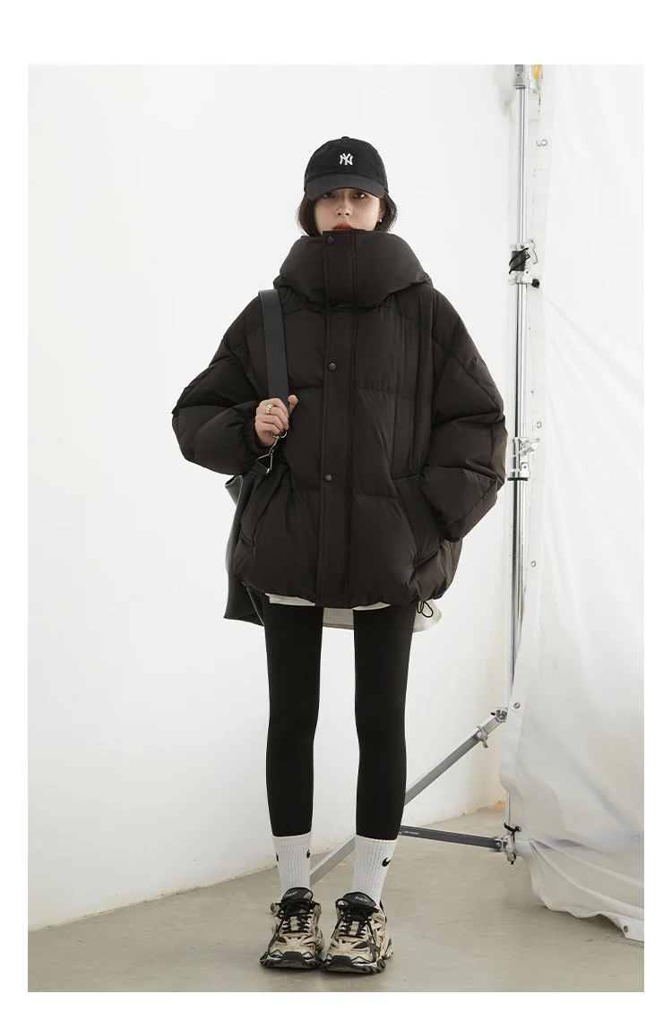 CHIC VEN Women Down Coats New Loose Hooded 90 White Duck Down Down Jacket Female Warm Bread Jacket Autumn Winter 2024