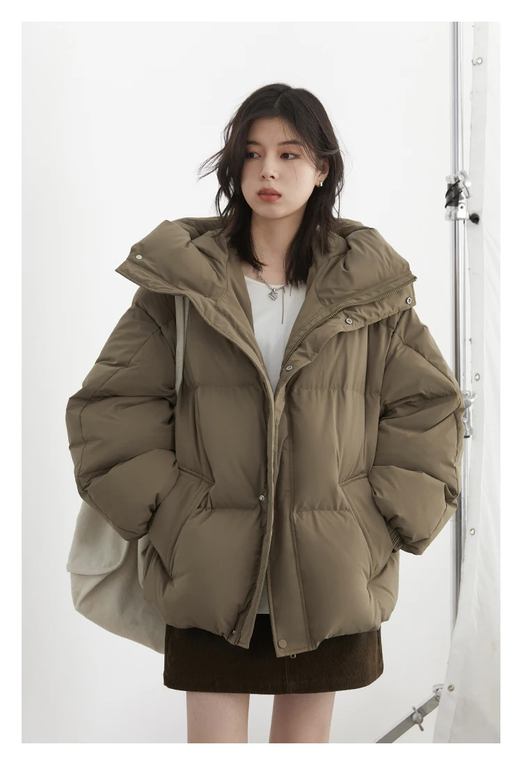 CHIC VEN Women Down Coats New Loose Hooded 90 White Duck Down Down Jacket Female Warm Bread Jacket Autumn Winter 2024