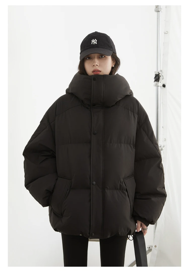 CHIC VEN Women Down Coats New Loose Hooded 90 White Duck Down Down Jacket Female Warm Bread Jacket Autumn Winter 2024