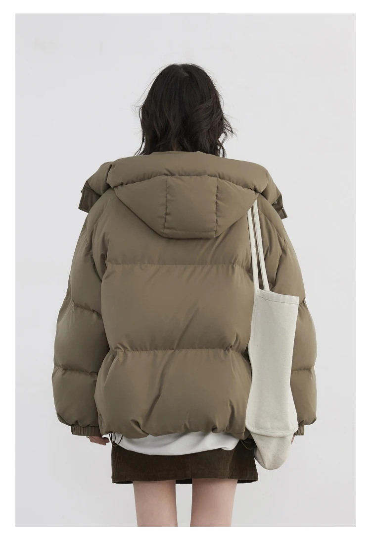 CHIC VEN Women Down Coats New Loose Hooded 90 White Duck Down Down Jacket Female Warm Bread Jacket Autumn Winter 2024