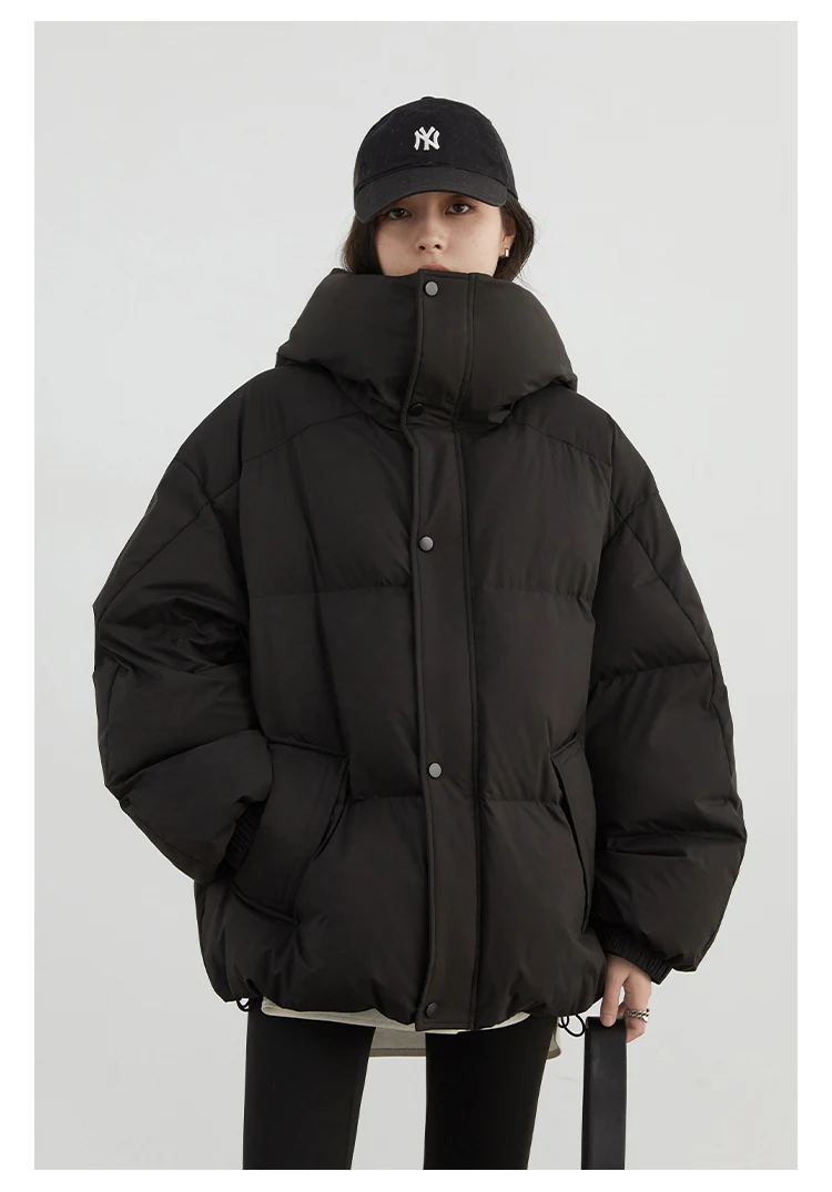 CHIC VEN Women Down Coats New Loose Hooded 90 White Duck Down Down Jacket Female Warm Bread Jacket Autumn Winter 2024