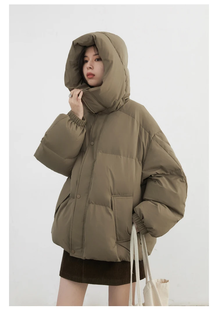 CHIC VEN Women Down Coats New Loose Hooded 90 White Duck Down Down Jacket Female Warm Bread Jacket Autumn Winter 2024