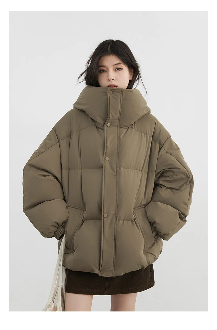 CHIC VEN Women Down Coats New Loose Hooded 90 White Duck Down Down Jacket Female Warm Bread Jacket Autumn Winter 2024