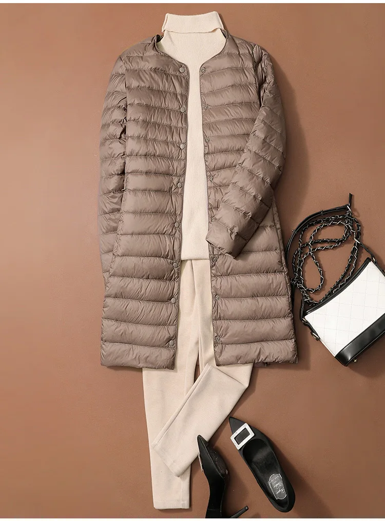 SEDUTMO Long Duck Down Jackets Women Ultra Light Coat WinterCasual Slim Black Thin Autumn Parkas ED2071