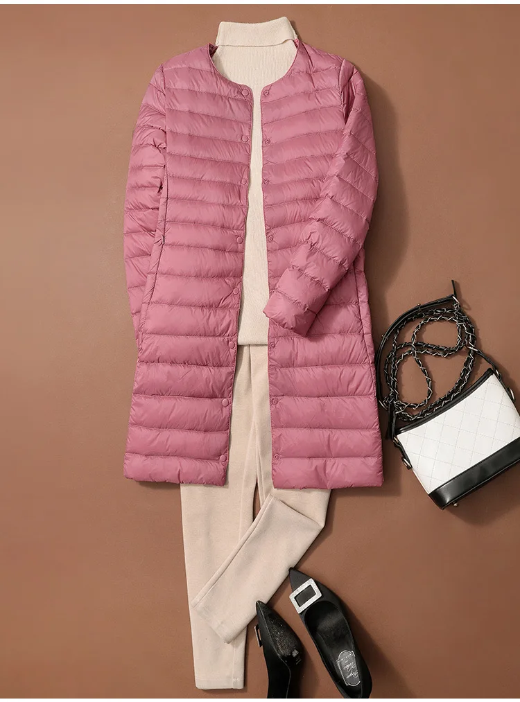 SEDUTMO Long Duck Down Jackets Women Ultra Light Coat WinterCasual Slim Black Thin Autumn Parkas ED2071