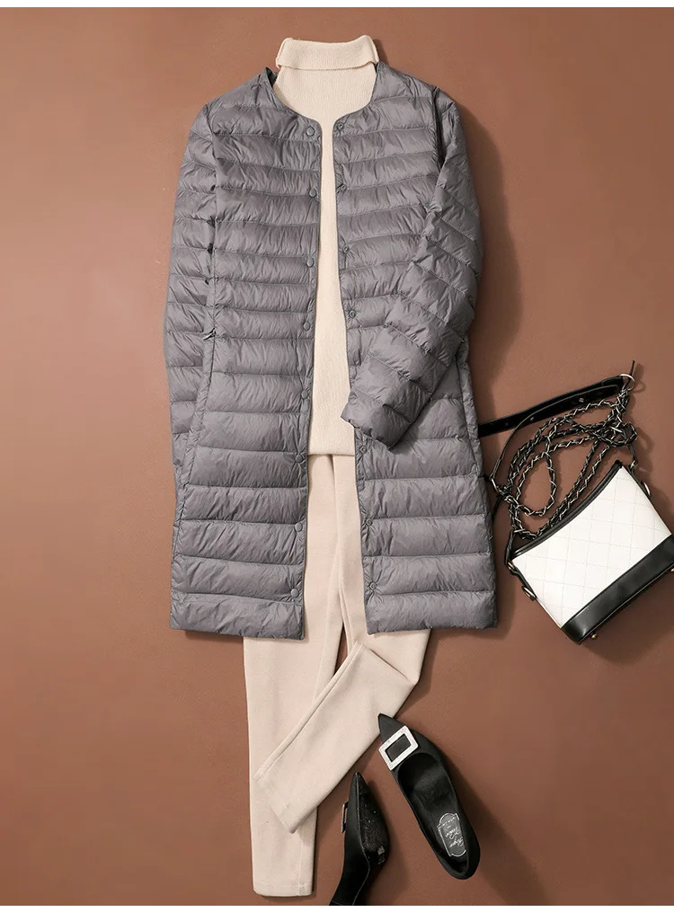 SEDUTMO Long Duck Down Jackets Women Ultra Light Coat WinterCasual Slim Black Thin Autumn Parkas ED2071