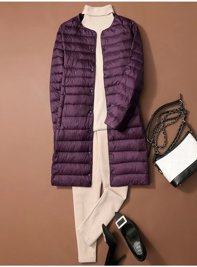 SEDUTMO Long Duck Down Jackets Women Ultra Light Coat WinterCasual Slim Black Thin Autumn Parkas ED2071
